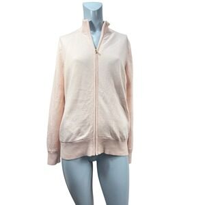 Women's XL Fairway & Greene 100%‎ Wool Full Zip Lined Pink Cardigan